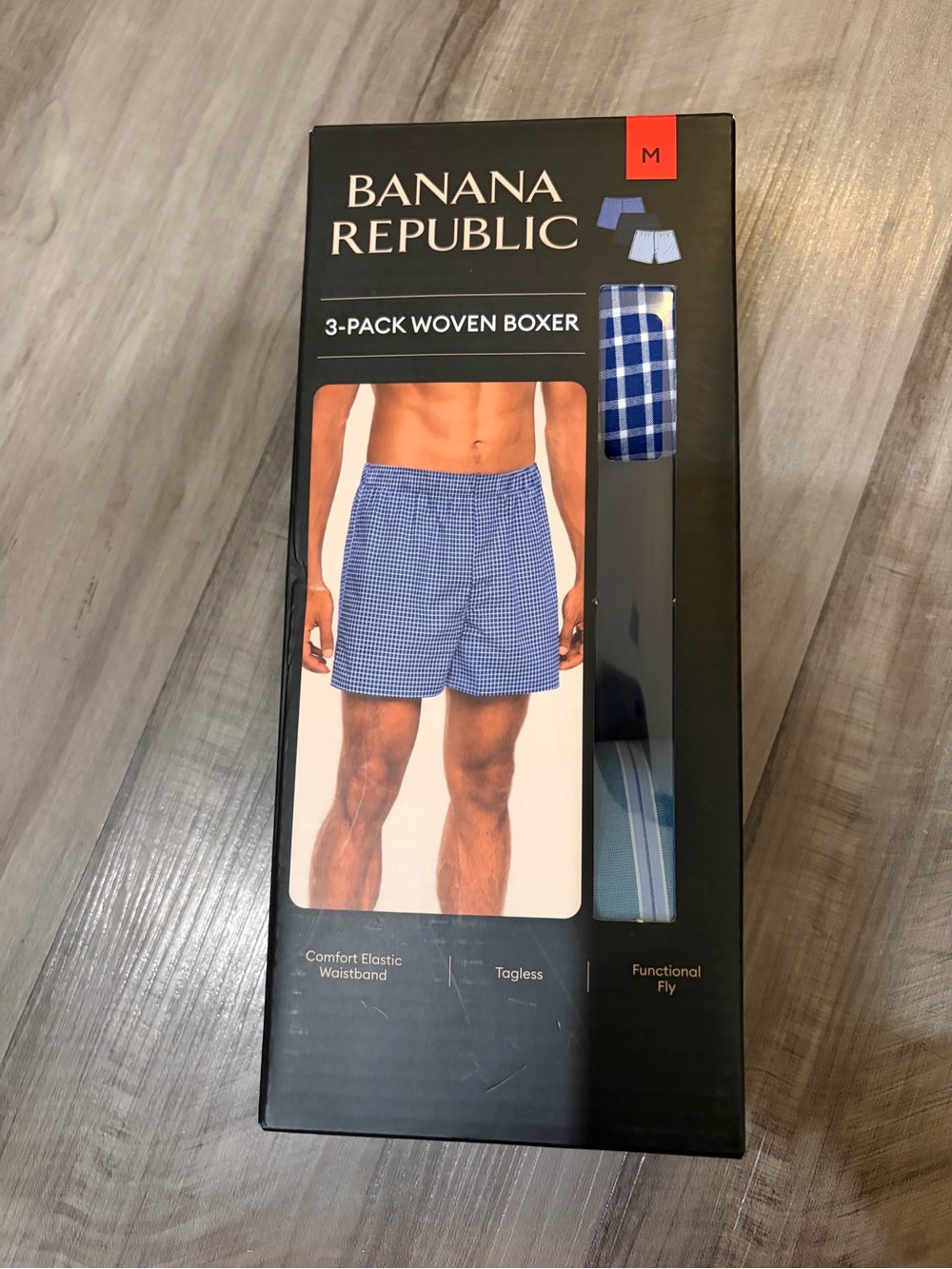 Banana Republic Men’s Blue 3-Pack Woven Boxers